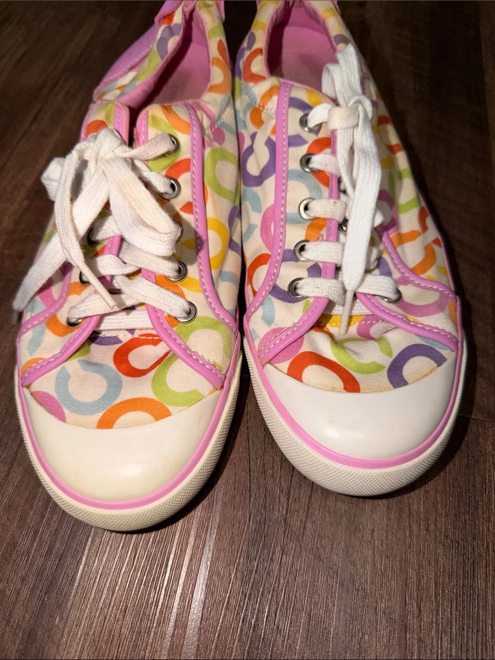 Coach Barrett Signature C Rainbow Sneakers Sz 10 B